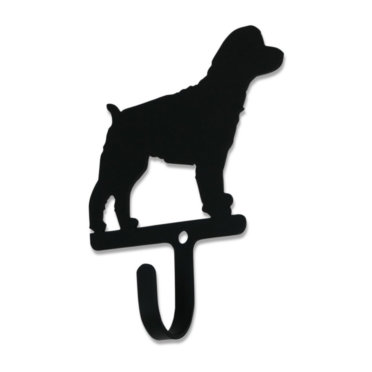 Village Wrought Iron Metal Wall Hook with Cockapoo Dog Accent, Small, Black